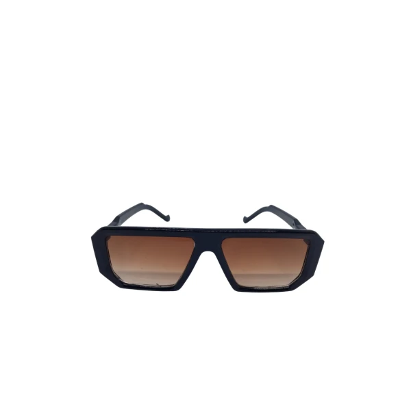 Men's Retro Square Navigator Sunglasses | Glossy Black Acetate Frame & Gradient Lenses | প্রিমিয়াম স্কয়ার নেভিগেটর সানগ্লাস
