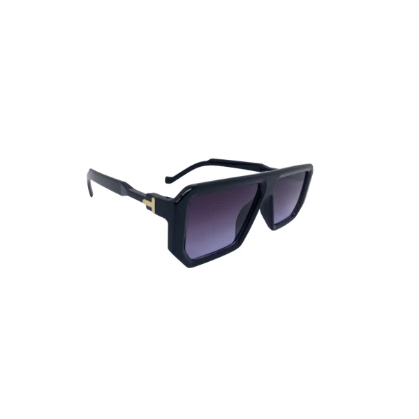 Men's Retro Square Navigator Sunglasses | Glossy Black Acetate Frame & Gradient Lenses | প্রিমিয়াম স্কয়ার নেভিগেটর সানগ্লাস