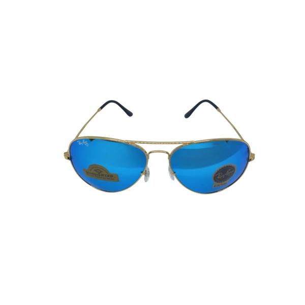 Ray-Ban Aviator Sunglasses RB3025 112/17 | Matte Gold Frame & Blue Flash Mirror Lenses | ম্যাট গোল্ড ফ্রেম এবং ব্লু ফ্ল্যাশ মিরর লেন্স