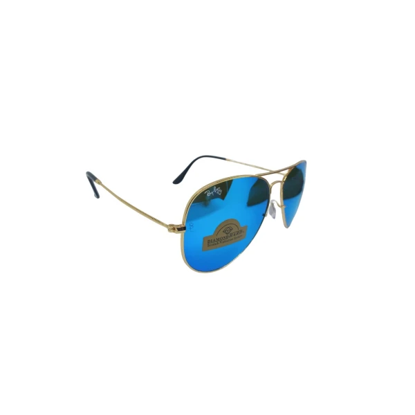 Ray-Ban Aviator Sunglasses RB3025 112/17 | Matte Gold Frame & Blue Flash Mirror Lenses | ম্যাট গোল্ড ফ্রেম এবং ব্লু ফ্ল্যাশ মিরর লেন্স