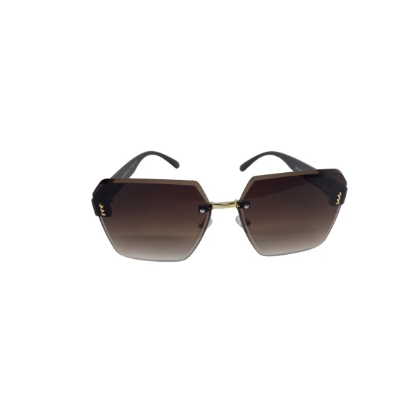 Oversized Rimless Geometric Sunglasses for Women – Luxury Vintage Polygon Eyewear with UV400 Gradient Lenses | লাক্সারি ভিন্টেজ পলিগন সানগ্লাস (UV400 প্রটেকশন ও গ্রেডিয়েন্ট লেন্স)
