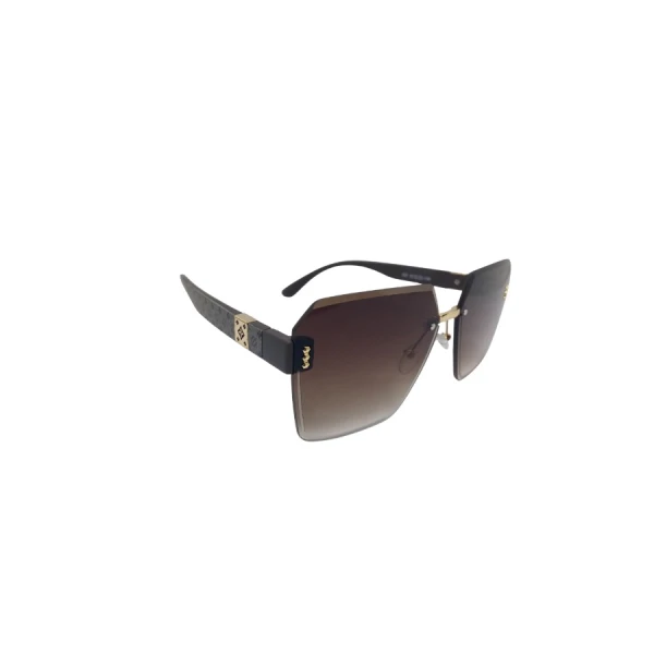 Oversized Rimless Geometric Sunglasses for Women – Luxury Vintage Polygon Eyewear with UV400 Gradient Lenses | লাক্সারি ভিন্টেজ পলিগন সানগ্লাস (UV400 প্রটেকশন ও গ্রেডিয়েন্ট লেন্স)