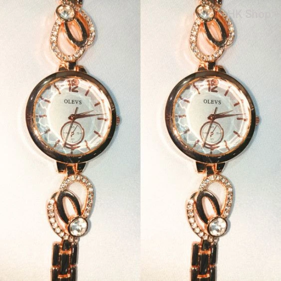 2025 Rose Gold Tone Analog Quartz Water Resistant Bangle Watch for Women