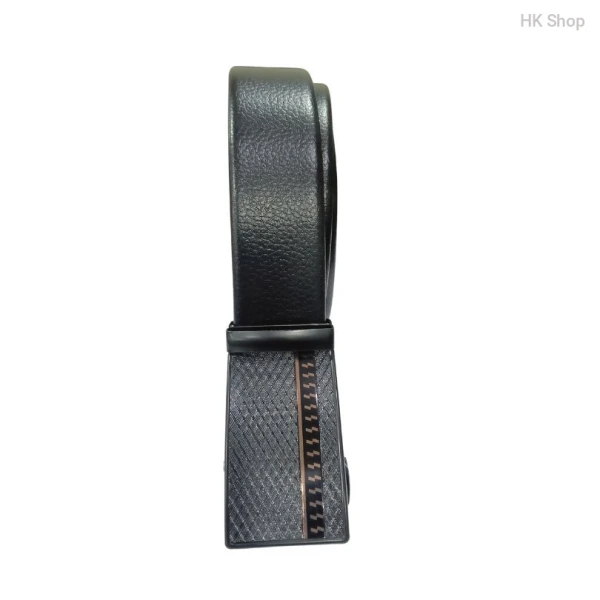Black Leather Belt For Men with Modern Designed Buckle