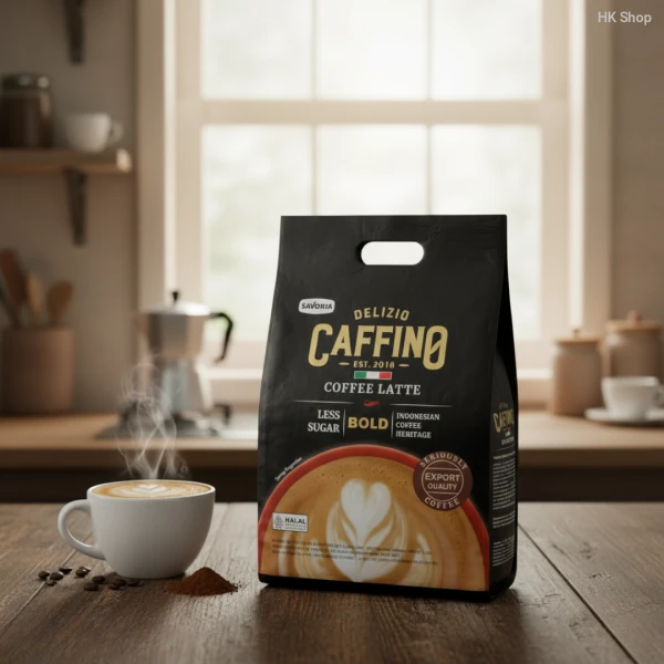 Buy Savoria Delizio Caffino Coffee Latte Less Sugar Bold – Indonesian Instant Coffee, Export Quality, 540g (20 Sachets)