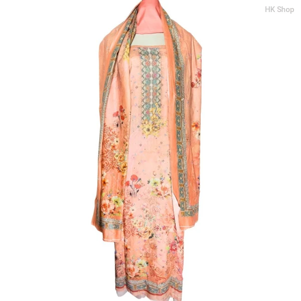 Cotton shuti-সুতি Three-Piece Suit –  Printed Dupatta