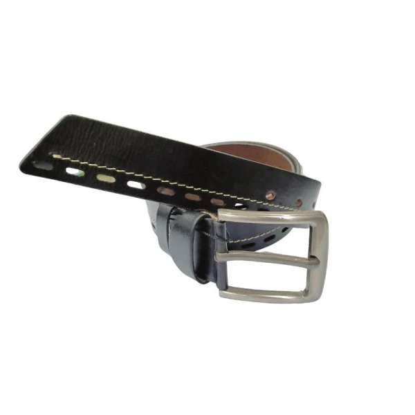 Double Perforated Luxury Belts For Men Black