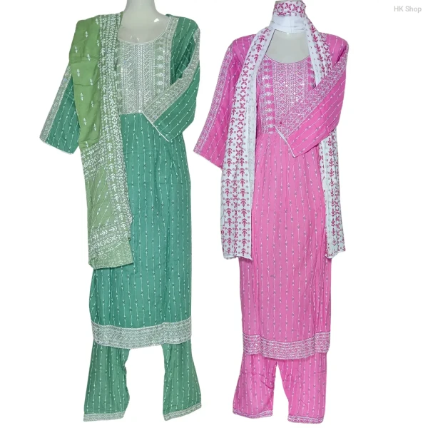Exclusive ready-made free size (সুতি কাপড়) Cotton Three-Piece Set | Elegant & Comfortable