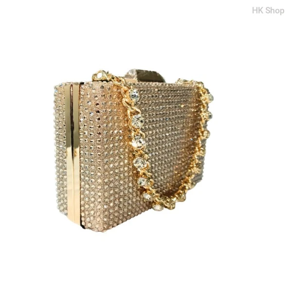 Gold Clutch Purses for Women New Ladies Bag Collection | Stylist Cute Bag For Girls | New luxury rhinestone diamond party dress bag