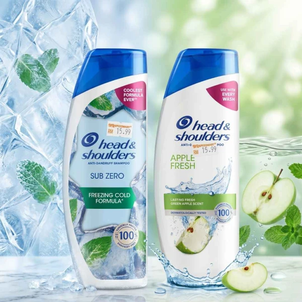 Head & Shoulders Sub Zero Anti-Dandruff Shampoo – Cooling Freezing Formula for Healthy Scalp, 300ml | হেড অ্যান্ড শোল্ডার্স সাব জিরো শ্যাম্পু – ৩০০মি.লি