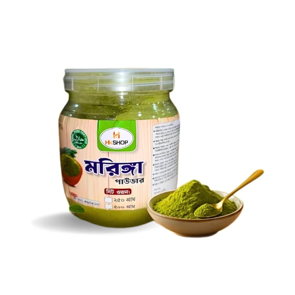 HK Shop Moringa Powder – Premium Natural Moringa Leaf Powder, Halal Certified, 250g / 500g | প্রিমিয়াম ন্যাচারাল মোরিঙ্গা লিফ পাউডার