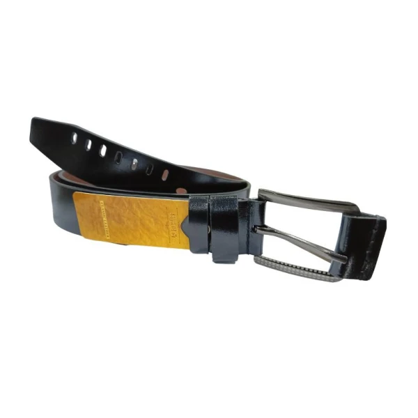 Horizontal and Vertical Perforated Classic Leather Belt For Men