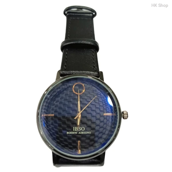 IBSO Leather Strap Minimalist Men's Quartz Watch - Elegant Waterproof Design
