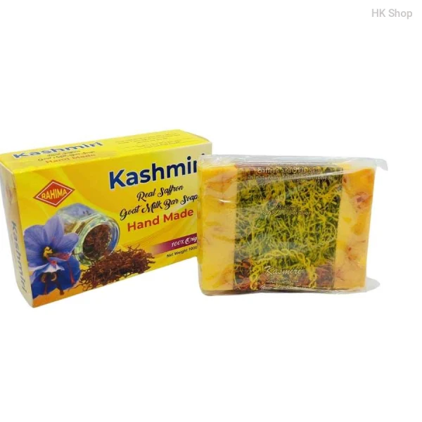 Kashmiri Real Saffron Goat Milk Bar Soap – Handmade & Natural Skin Care