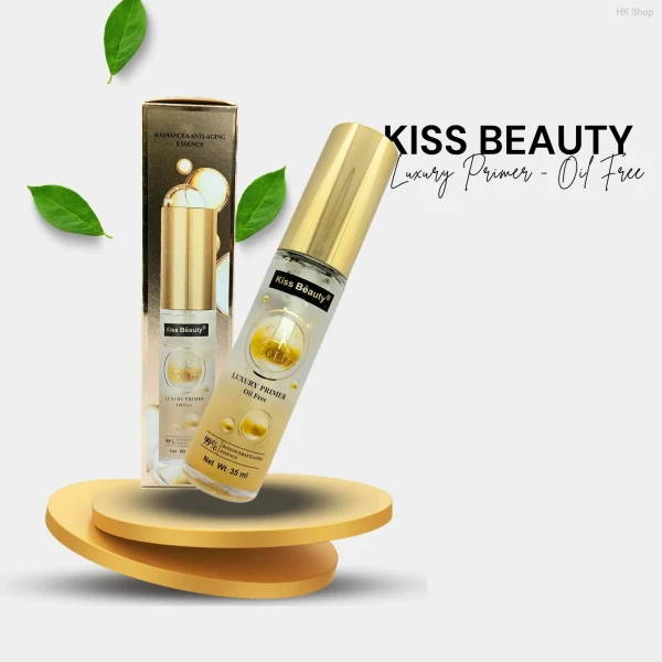 Kiss Beauty 24K Gold Luxury Primer - Oil-Free & Long-Lasting, 35 ml