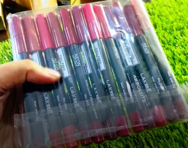 Lakmé Absolute Neon Lip Liner - Waterproof Matte Lipstick Set (Pack of 10) for Long-Lasting Bold Lips | vibrant এবং ট্রেন্ডি লিপ লাইনার