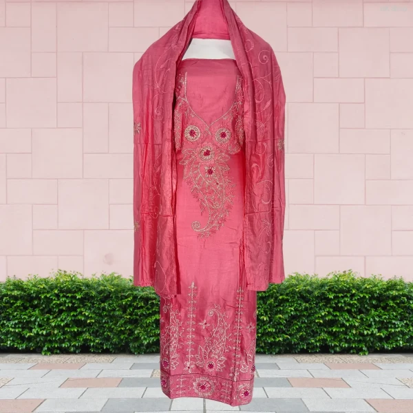 Luxurious Mukta Pathor (মুক্তা পাথর) 3-Piece cotton Dress for Women