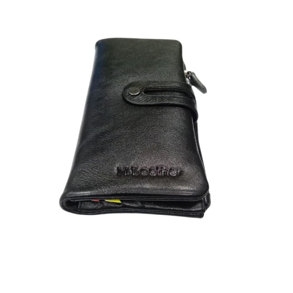 M. Leather Long Wallet With Pen Holder