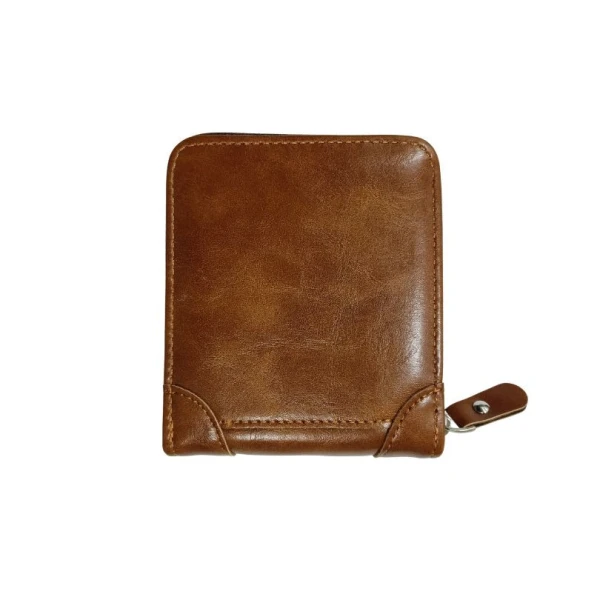 MenBense Leather Round Zipped Bifold Wallet For Men