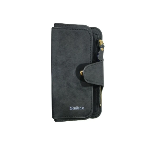 Menbense PU Leather Double Zipper Long Wallet For Women