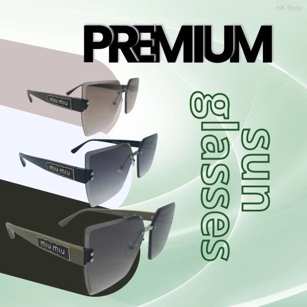 Miu Miu Oversized Rimless Square Sunglasses – UV Protection Gradient Lens, Unisex Designer Eyewear
