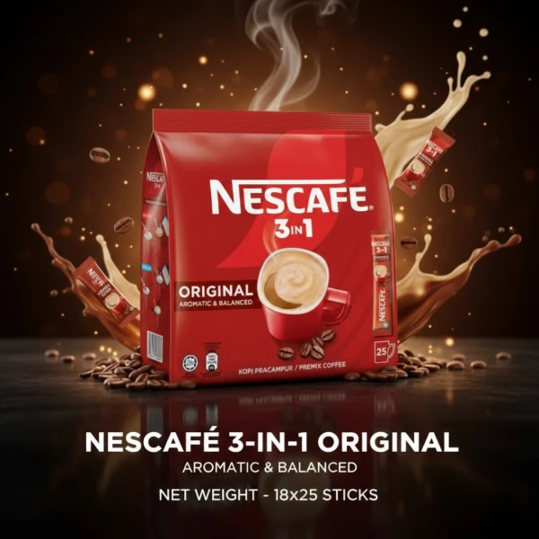 NESCAFÉ 3-in-1 Original Instant Coffee Mix - Aromatic & Balanced (25 Sticks) | 3 ইন 1 অরিজিনাল ইনস্ট্যান্ট কফি মিক্স