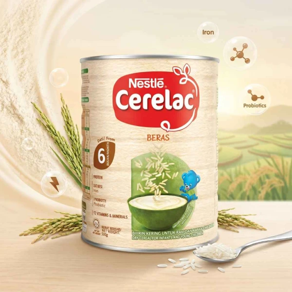 Nestlé Cerelac Rice Cereal for Babies 6+ Months – 500g | Infant Nutrition with Iron, Protein & Probiotics | নেসলে সেরেল্যাক রাইস– ৫০০ গ্রাম