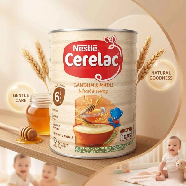 Nestlé Cerelac Rice & Milk Baby Cereal – Nutritious First Solid Food for Infants 6+ Months, 350g | নেসলে সেরেল্যাক রাইস & মিল্ক – ৩৫০গ্রাম