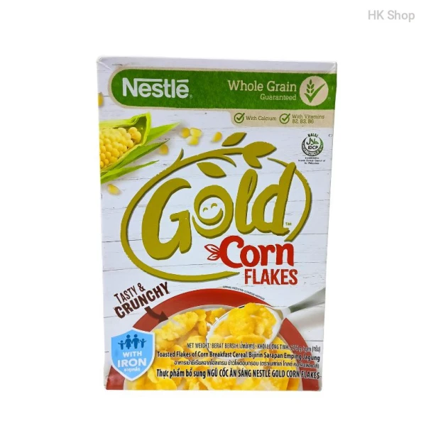 Nestlé Gold Corn Flakes Cereal - Whole Grain, Tasty & Crunchy (275g)