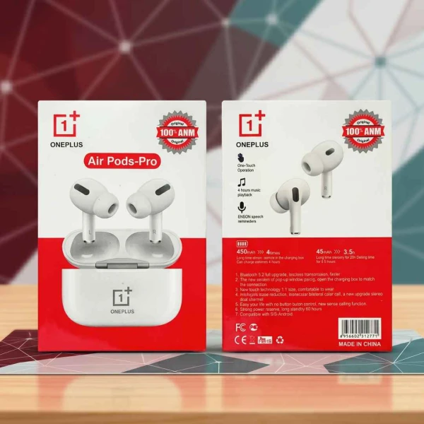 OnePlus Air Pods-Pro Wireless Earbuds | True Wireless Bluetooth 5.2 Earphones with Charging Case, Noise Cancellation & Long Battery Life