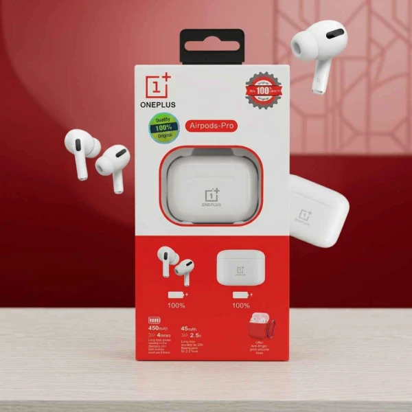OnePlus AirPods Pro TWS Wireless Earbuds – Bluetooth 5.0, Touch Control, HD Calls, Charging Case, Compatible with iPhone & Android