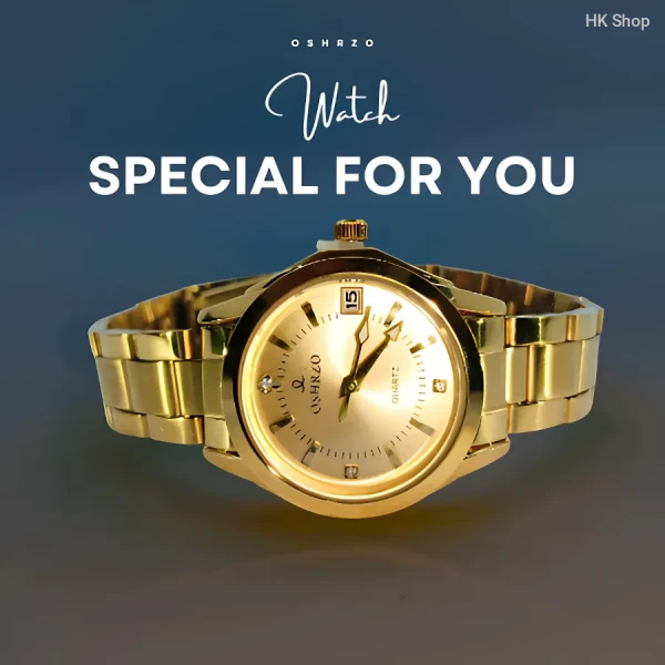 Oshrzo Exclusive Gold Quartz Watch