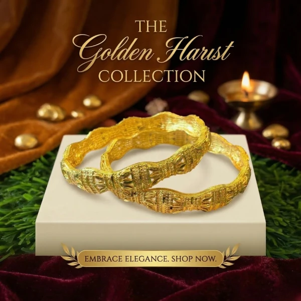 Radiant Glow Latest Gold Plated Bangles | Timeless Beauty with Intricate Design(2 Pieces)