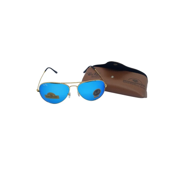 Ray-Ban Aviator Sunglasses RB3025 112/17 | Matte Gold Frame & Blue Flash Mirror Lenses | ম্যাট গোল্ড ফ্রেম এবং ব্লু ফ্ল্যাশ মিরর লেন্স