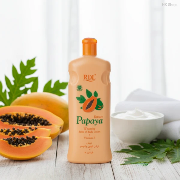 RDL Papaya Whitening Hand and Body Lotion with Vitamin E – 600ml | Skin Brightening Moisturizer for Soft, Glowing Skin