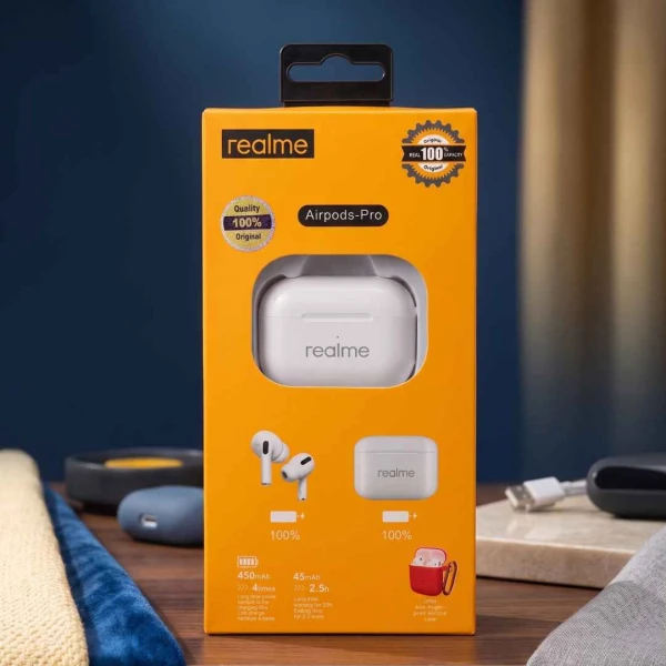 Realme AirPods Pro Wireless Bluetooth Earbuds with Charging Case | TWS Earphones for Android & iOS