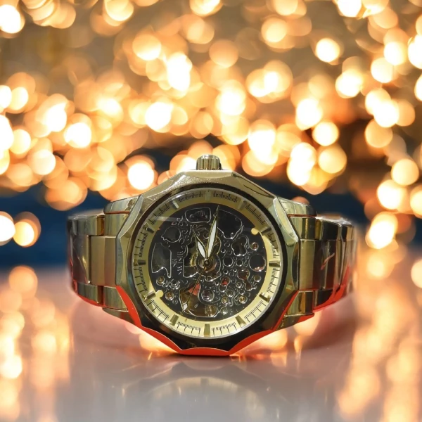 SR Swisir Fashionable Men's Watch – Golden & Silver | Automatic SR Swisir Watch for Men – Stainless Steel Style