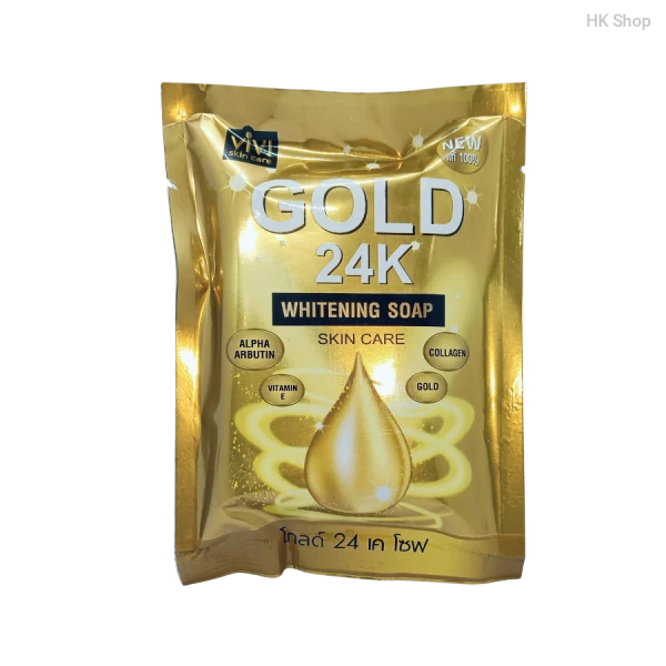 Vivi Skin Care Gold 24 K whitening soap | Made in Thailand | With Alpha Arbutin, Collagen, Vitamin-E, Gold