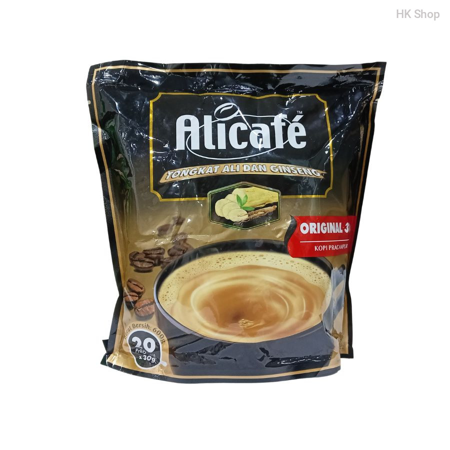 Alicafe Tongkat Ali and Ginseng Coffee Mix (Original 3 in 1) - 600g (20 x 30g)