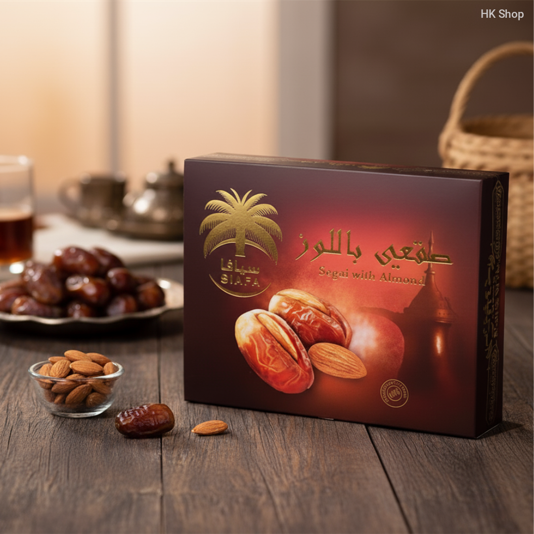 Buy Siafa Sagai Dates with Almond | Premium Saudi Dates Stuffed with Almonds | Healthy Natural Snack