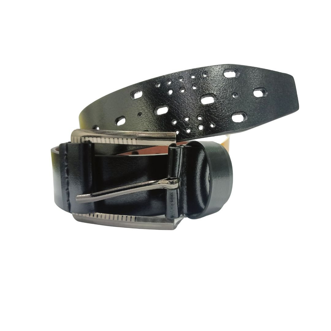 Classic Leather Belt With Simple Buckle Design