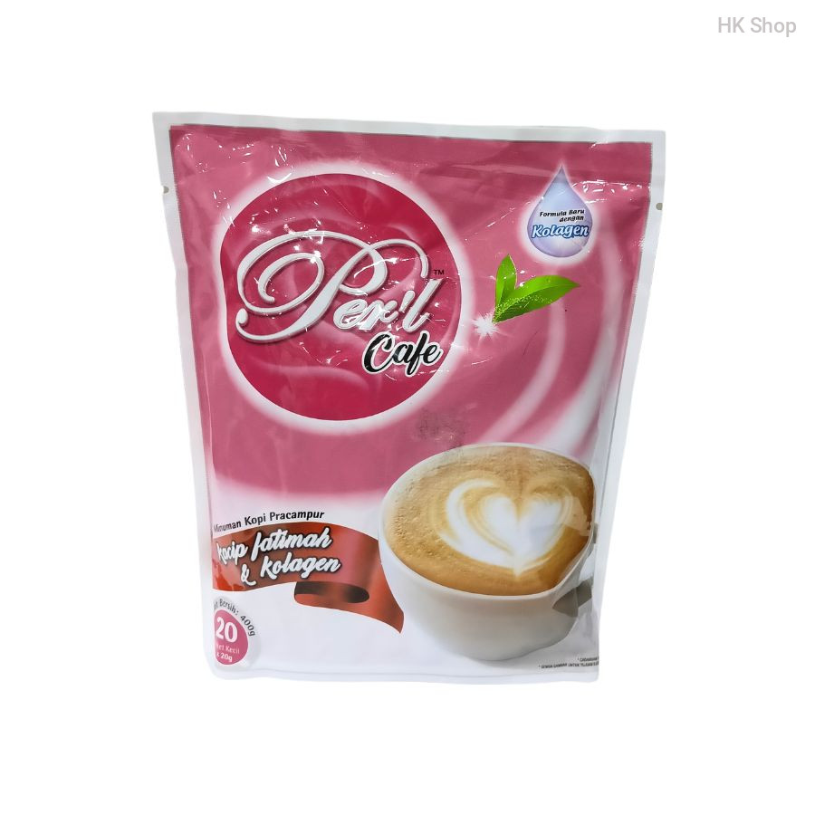Per’l Cafe 3 in 1 Instant Coffee Mix with Fatimah & Collagen – 400g (20 x 20g)