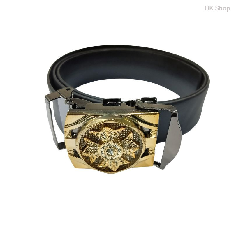 Watch System Leather Belt For Men Golden