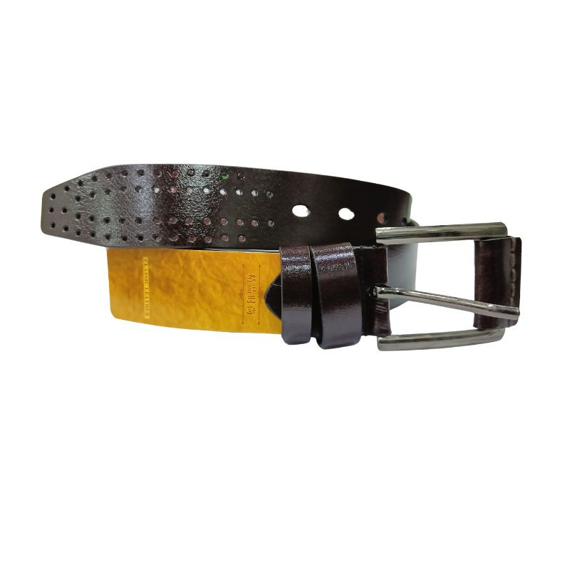 Classic Leather Belt With Designless Buckle