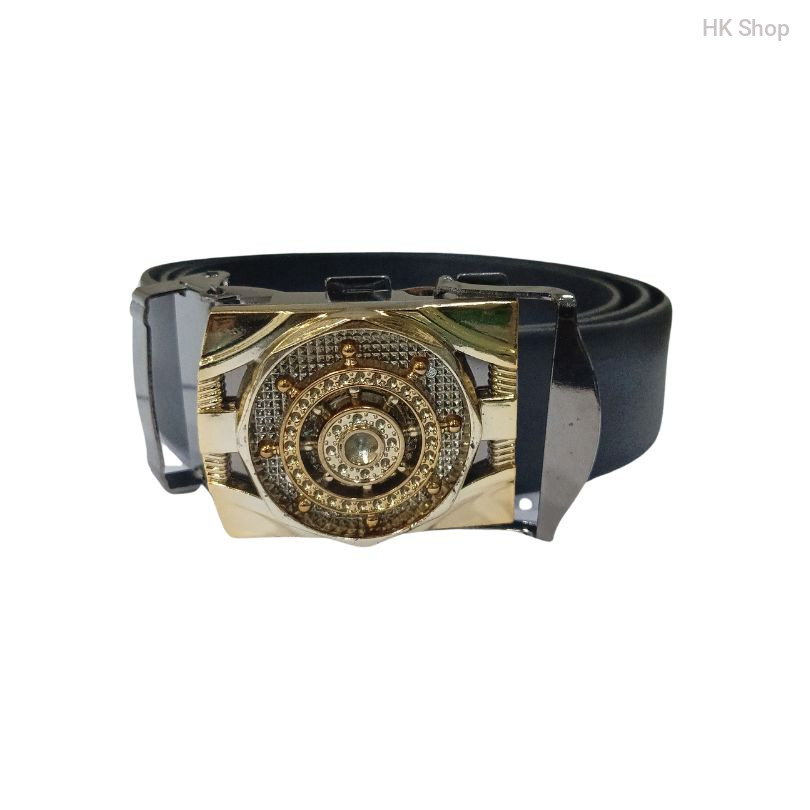 Leather Belt For Men with Ship Steering in Buckle Head